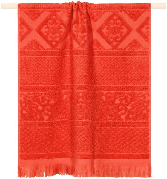 PAD Handtuch HARLEM, 50x100 cm, Frottee (1-St), Made in Europe, Ton in Ton gestreift, mit Ornamenten, mit Fransen