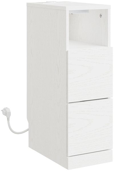 SoBuy FBT149-E-WG Nachttisch, Spanplatte, Melamin, Cremeweiß, 35 x 60 x 20 cm