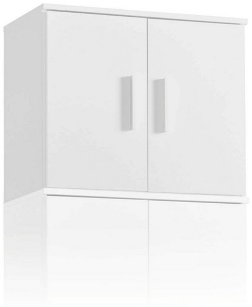 mokebo Mehrzweckschrank Mehrzweckschrankaufsatz 'Der Turm' (für extra viel Stauraum) Schrankaufsatz für Mehrzweckschrank o. Aufbewahrungsschrank in weiß