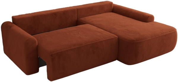 Ecksofa, L-förmiges, lose Kissen, DL-Schlaffunktion, (H 100 x T 187 x B 273 cm) - CUBO L - Plüsch Orange - rechte Seite Bild 5