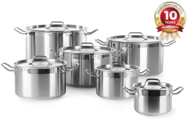 HENDI Kochtopf, mittel - mit Deckel, Profi Line, 7L, ⌀240x(H)150mm