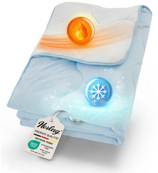 Herlag 4-Jahreszeitenbett 2-in-1 Bettdecke Sommer- & Winterseite Kühlend & Wärmend, Ganzjahresdecke
