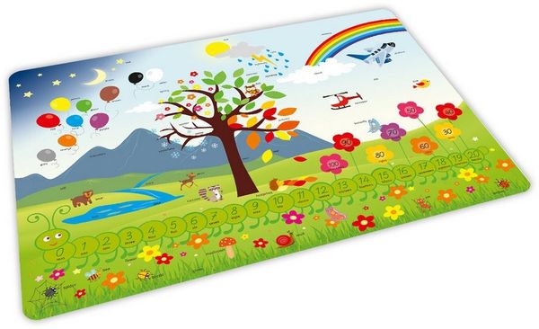 nikima Platzset stabiles Vinyl Tischset - Englisch Kinder Platzset abwaschbar, (1-St)