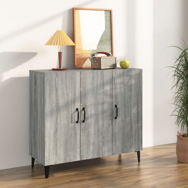 vidaXL Sideboard Grau Sonoma 90 x 34 x 80 cm Holzwerkstoff [817463]