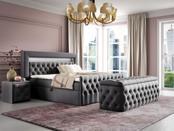 Nachttisch Nachtkonsole ERNESTO 50x50cm in Stoff Elisa Velvet Anthrazit Bild 2