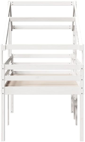 vidaXL Hochbett mit Dach Weiß 75x190 cm Massivholz Kiefer 3281984 Bild 5