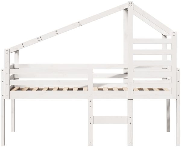 vidaXL Hochbett mit Dach Weiß 75x190 cm Massivholz Kiefer 3281984 Bild 4