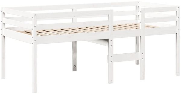 vidaXL Hochbett mit Dach Weiß 75x190 cm Massivholz Kiefer 3281984 Bild 7