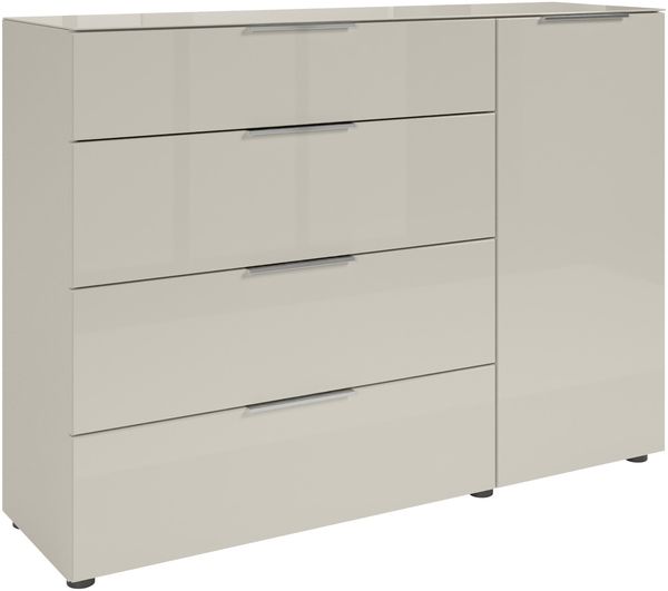 Sideboard >Santorin< Glasfronten, in Kaschmir - 135x99x40cm (BxHxT)