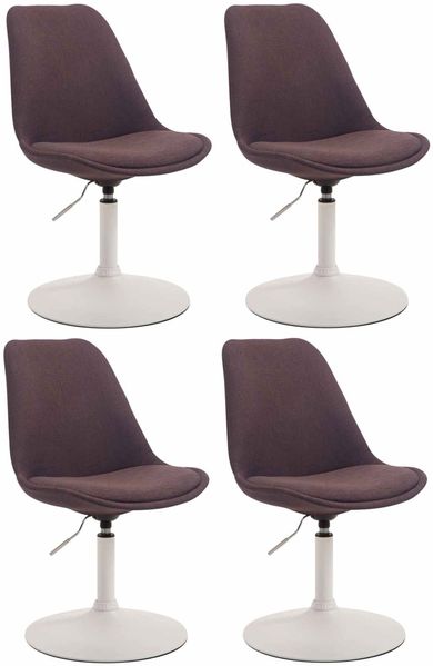 CLP 4er Set Esszimmerstühle Maverick Stoff drehbar und stufenlos verstellbar,braun weiß