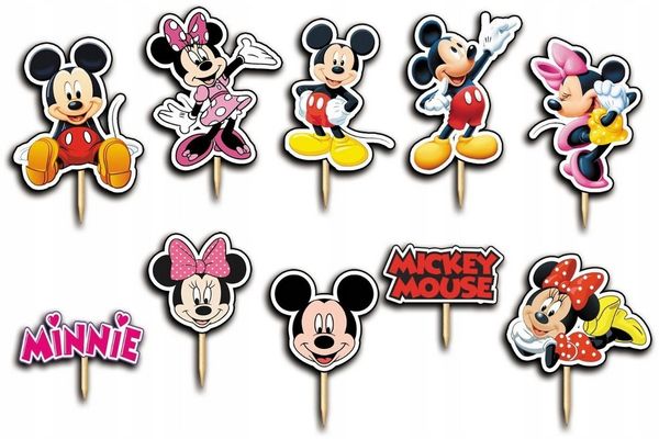 Festivalartikel Tortenstecker Mouse MICKEY MINNIE Topper Set 10 Stk Geburstag Torten Deko Junge
