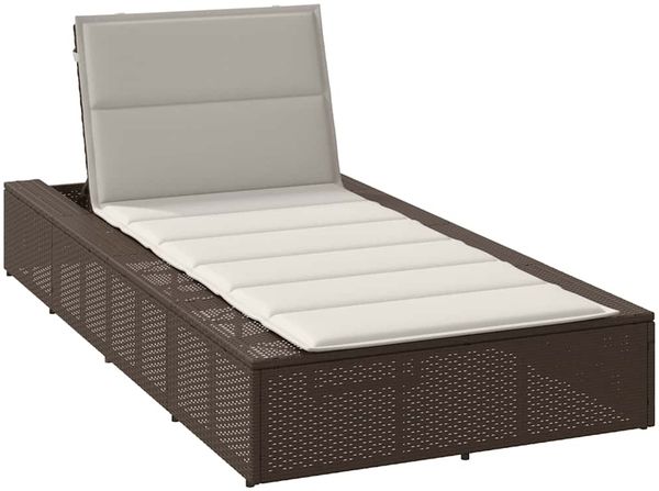 vidaXL Sonnenliege mit schwebender Auflage Braun Poly Rattan 4104203