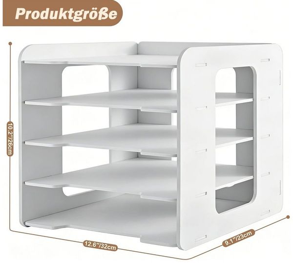 TUWENA Aufbewahrungsdose Dokumentenablage mit Stifthalter, Schreibtisch Organizer A4, Briefablage Organizer,Ablagefächer Stapelbar für Zuhause Büro Schule