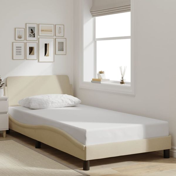 vidaXL Bettgestell "Dover" Creme 100x200 cm Stoff 373130