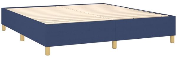 Boxspringbett mit Matratze Stoff Blau 160x200 cm Bild 4