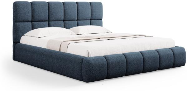 Micadoni Stauraumbett mit Kopfteil Bellis Chenille Haga Königsblau 180x200