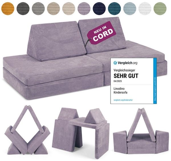Linodino Kindersofa Spielsofa I aus Schaumstoff Bausteine I Spielcouch für Kinder, 3 Jahre Garantie