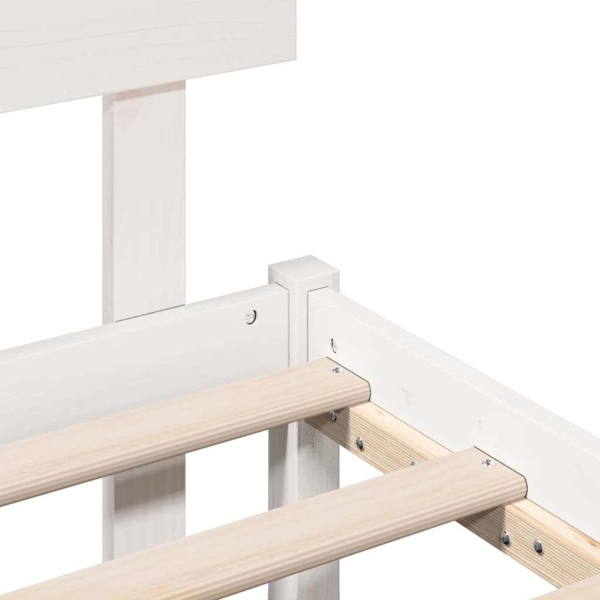 vidaXL Bettgestell mit Kopfteil Weiß 140 x 190 cm Massivholz Kiefer 872171 Bild 7