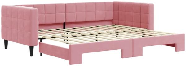 vidaXL Tagesbett Ausziehbar Rosa 90x200 cm Samt 3196694