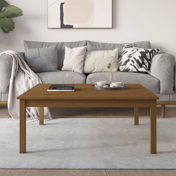 Couchtisch Honigbraun 100 x 100 x 40 cm Massivholz Kiefer [814292]