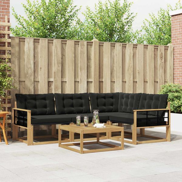 vidaXL Outdoor-Sofagarnitur 5 pcs Weiß und Schwarz 79 x 79 x 37 cm 3388666