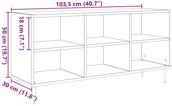 vidaXL TV-Schränk Artisan-Eiche 103,5 x 30 x 50 cm Holzwerkstoff 881921 Bild 10