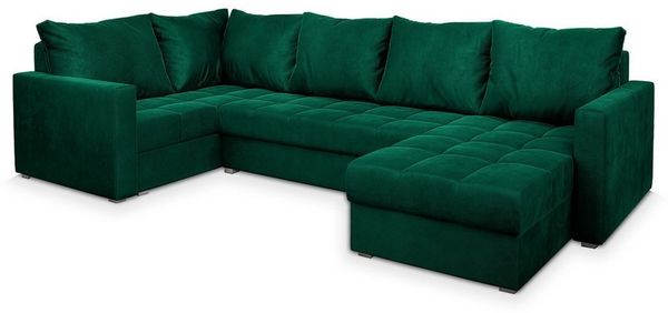 Masseno Ecksofa LORIVO mit Schlaffunktion U-Form, Sofa mit Bettkasten