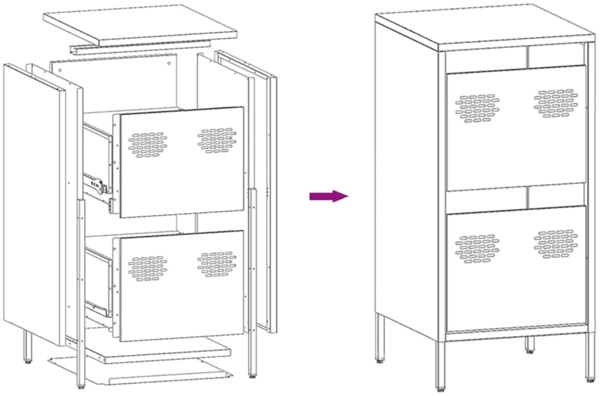 vidaXL Sideboard Rosa 35x39x73,5 cm Kaltgewalzter Stahl 851395 Bild 10