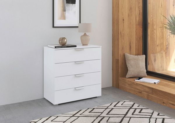rauch Schubkastenkommode Sideboard Schubladenkommode ORIAS mit Dekor- oder Hochglanzfront (Breite 80 cm), vier große und geräumige Schubladen mit viel Stauraum MADE IN GERMANY