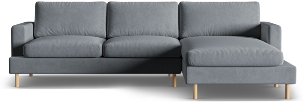 Micadoni Ecksofa Aliya 3-Sitzer Rechts Samt Grau