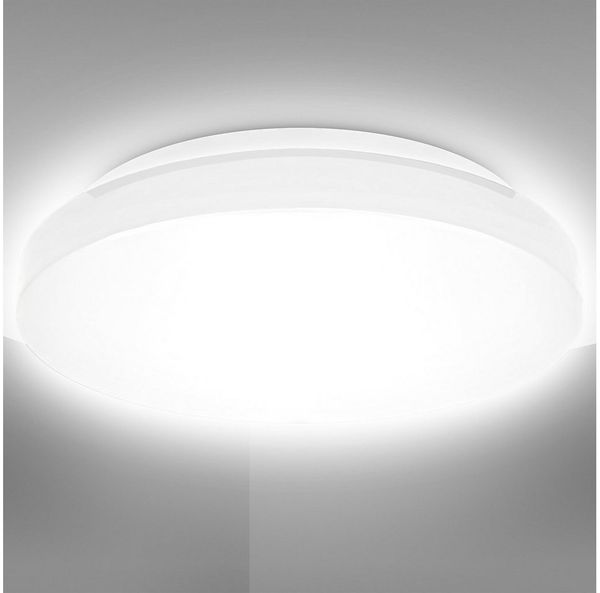 B.K.Licht Deckenleuchte LED Badezimmerlampe 4.000K 1.200lm 12W - BKL1296, LED fest integriert, Neutralweiß, IP44 Spritzwasserschutz Ø29cm Schlafzimmer Büro Flur Bad Küche