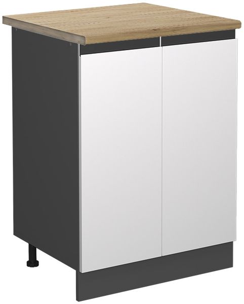 Küchenunterschrank R-Line Weiß 60 cm J-Shape, AP Eiche Vicco
