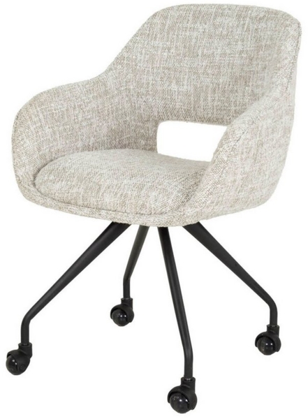 LEVEN Lifestyle Esszimmerstuhl LOTHAR mit Rollen Stuhl Küchenstuhl gepolstert Stoff Nosag Federung, mit Rollen Bild 2