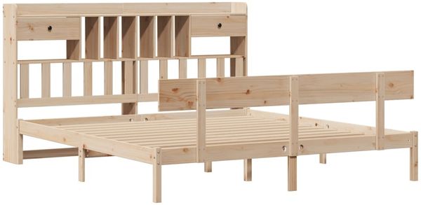 vidaXL Massivholzbett mit Regal ohne Matratze 180x200 cm Kiefernholz 3321840 Bild 3