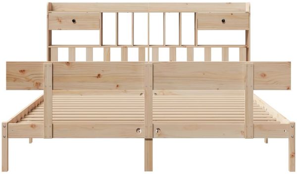 vidaXL Massivholzbett mit Regal ohne Matratze 180x200 cm Kiefernholz 3321840 Bild 4