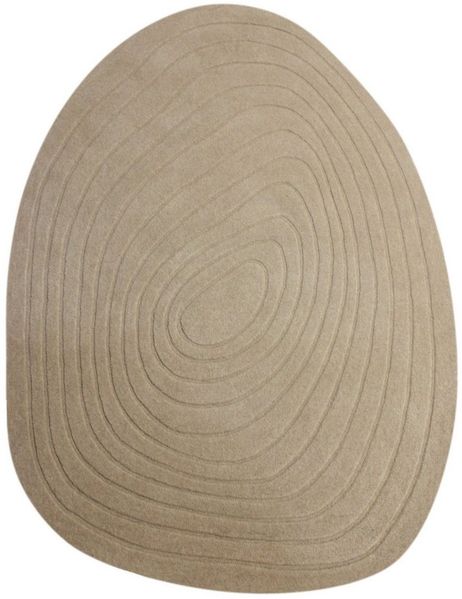 KADIMA DESIGN Wollteppich Ei-Form, Struktur Wohnzimmer Teppich Wolle Oval 160x230, Oval, Höhe: 11 mm, Beige, 100% Wolle, Kurzflor, Flordichte 3 200 g/m²
