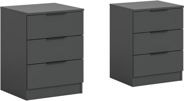 Nachtkommoden - Set (B/H/T: 45x60x40 cm) in anthrazit
