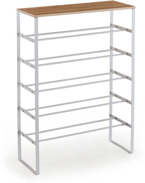 Schuhregal (B/H/T: 66x90x25 cm) in weiß und Artisan Nachbildung