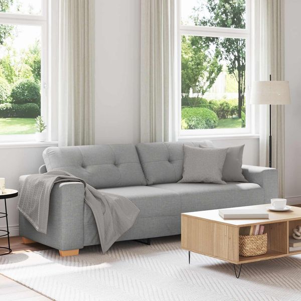 vidaXL 3-Sitzer-Sofa Wolkengrau 220 cm Stoff 4105096