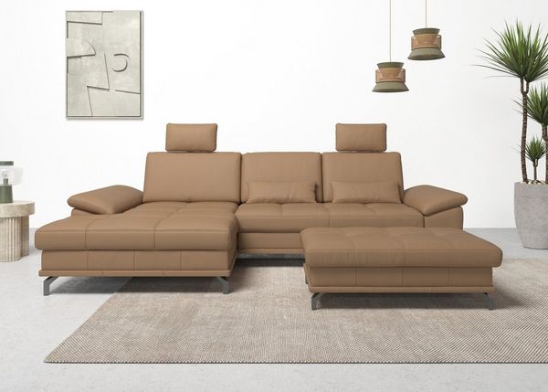 Places of Style Ecksofa Costello L-Form, mit Sitztiefenverstellung, Armteilverstellung und, 3 Nierenkissen, optional Bettfunktion und Bettkasten
