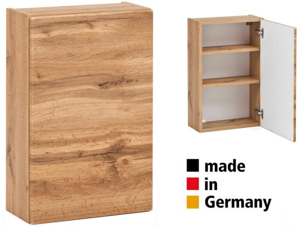 Hängeschrank Badezimmer 40 cm breit VIDAGO-03 in Wotan Eiche Nb. mit Push-to-Open Funktion, B/H/T: ca. 40/64/20 cm