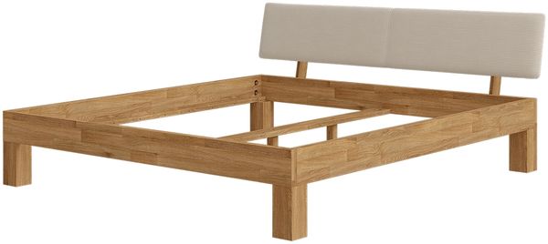 skølm 'Floki' Bett 180x200 cm mit Kopfteil Cord, beige, Bettgestell, natur geölt, Massivholzbett aus Eiche, Doppelbett mit Bettkopf Bild 10