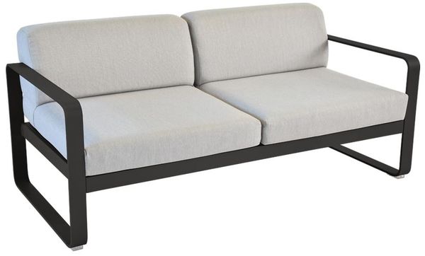 Bellevie Lounge-Sofa 2-Sitzer 42 Lakritze 79 Flanellgrau