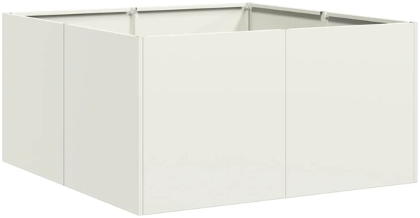 vidaXL Pflanzkübel Weiß 80x80x40 cm Kaltgewalzter Stahl 860739