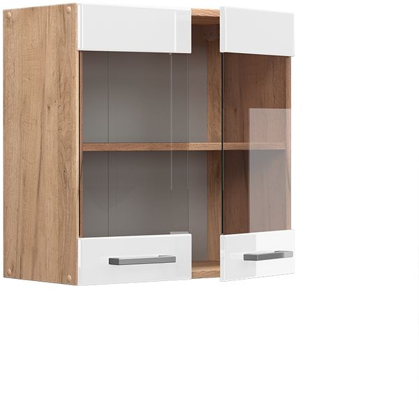 Vicco Küchenschrank Küchenzeile R-Line, Weiß Hochglanz, Hängeglasschrank 60 cm Bild 4