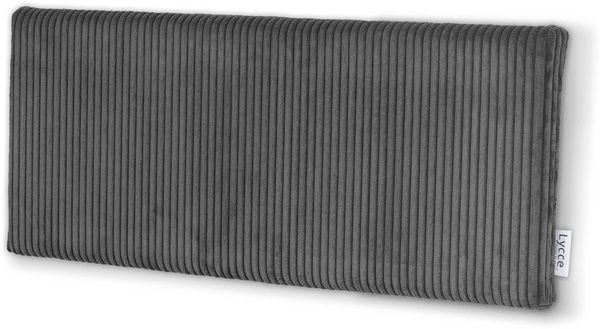 Lycce Wandkissen - Cord, Wandpolster, Rückenkissen Sitzbank, Kopfteil Betten, Polsterung Grau 30x75x4cm