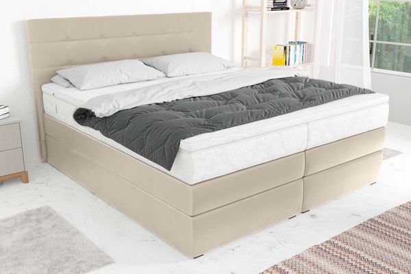 99rooms Palermo Boxspringbett Kunstleder MADRYT Champagner 180x200 cm Bonell-Federung