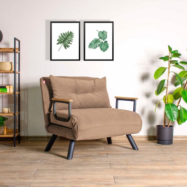 1-Sitzer-Schlafsofa, 'Sando', 78 x 78 x 67, Hellbraun