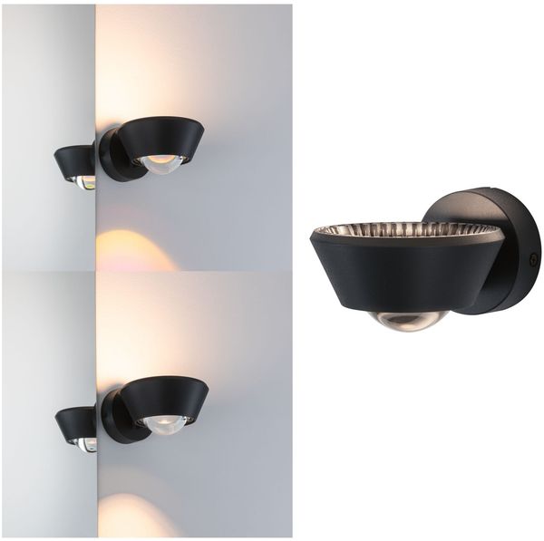 Paulmann No. 79769 LED Wandleuchte Sabik Schwarz dimmbar IP44