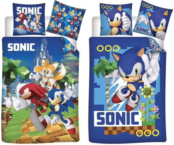 BrandMac Bettwäsche Sonic the Hedgehog - Wende-Bettwäsche im Doppelpack, 135x200 & 80x80, Baumwolle, 100% Baumwolle
